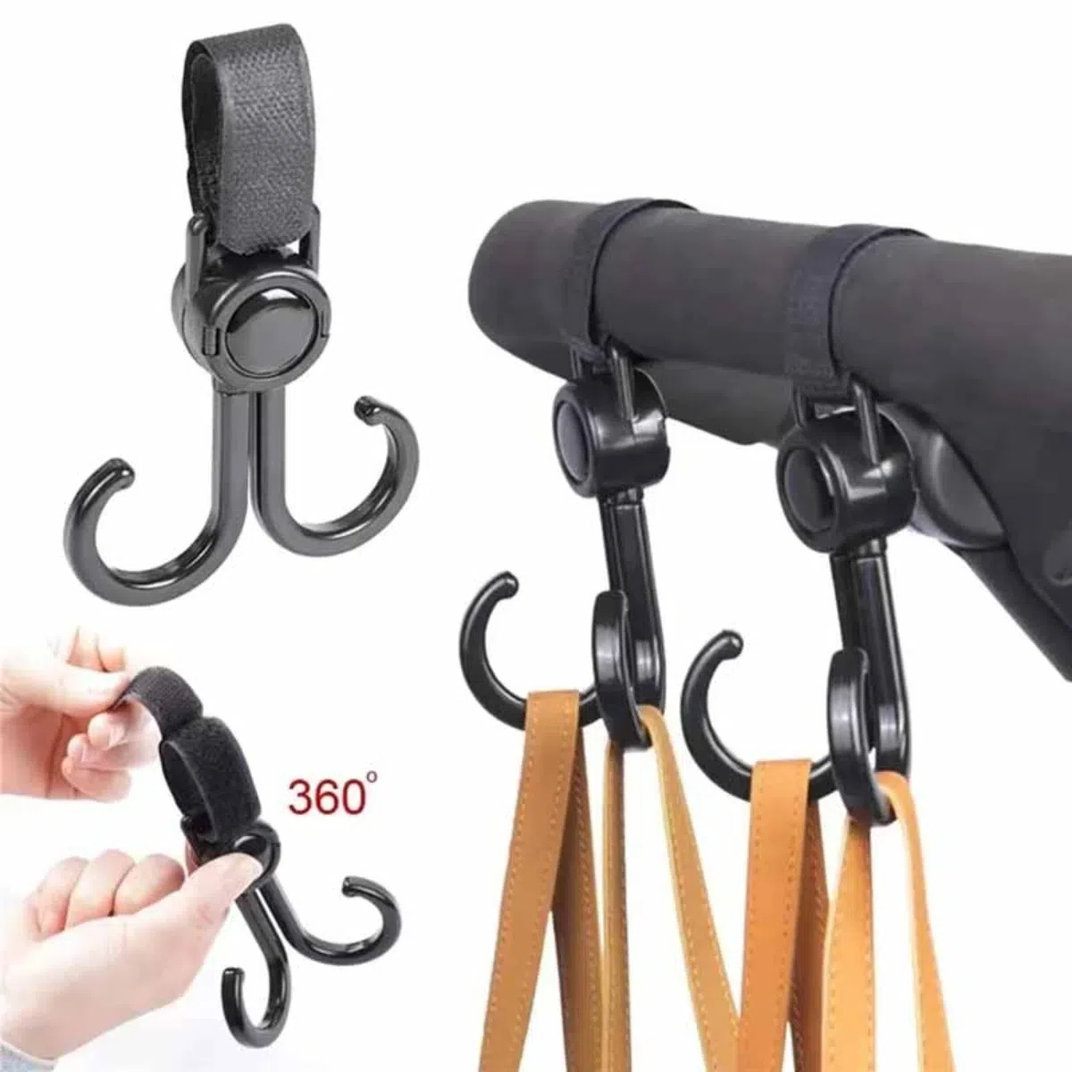 Travel Accessories For 1 Year Old - خطافات مزدوجة قابلة للدوران لعربة الأطفال