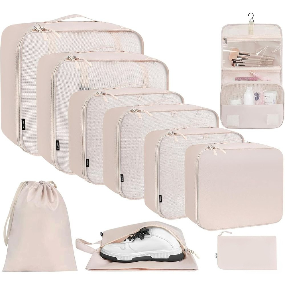Travel Accessories Packing Cubes - مجموعة من 8 أو 10 حقائب