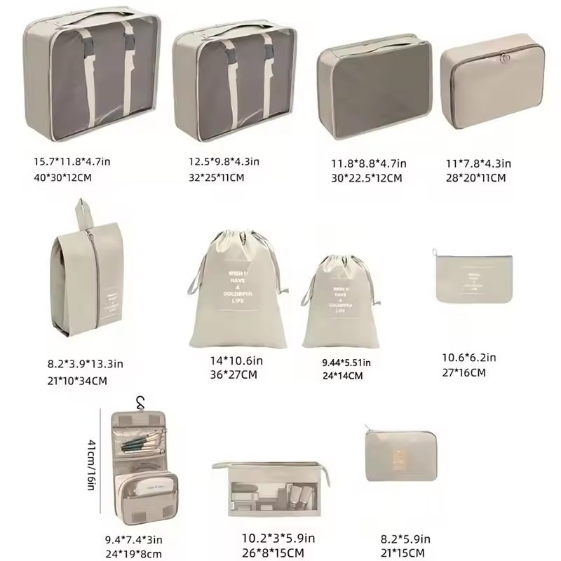 مجموعة من 8 قطع من مكعبات تنظي - مراجعة Travel Accessories Packing Cubes وسعره