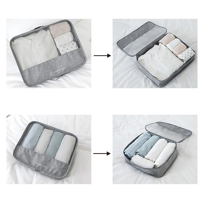 مجموعة من 7 قطع من حقائب السفر - مراجعة Travel Accessories Packing Cubes وسعره