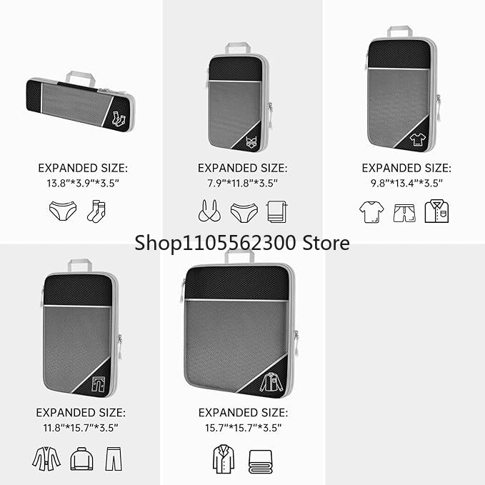 مجموعة مكعبات ضغط قابلة للتوسي - مراجعة Travel Accessories Packing Cubes وسعره