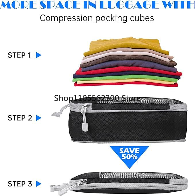 مجموعة مكعبات ضغط قابلة للتوسي - مراجعة Travel Accessories Packing Cubes وسعره