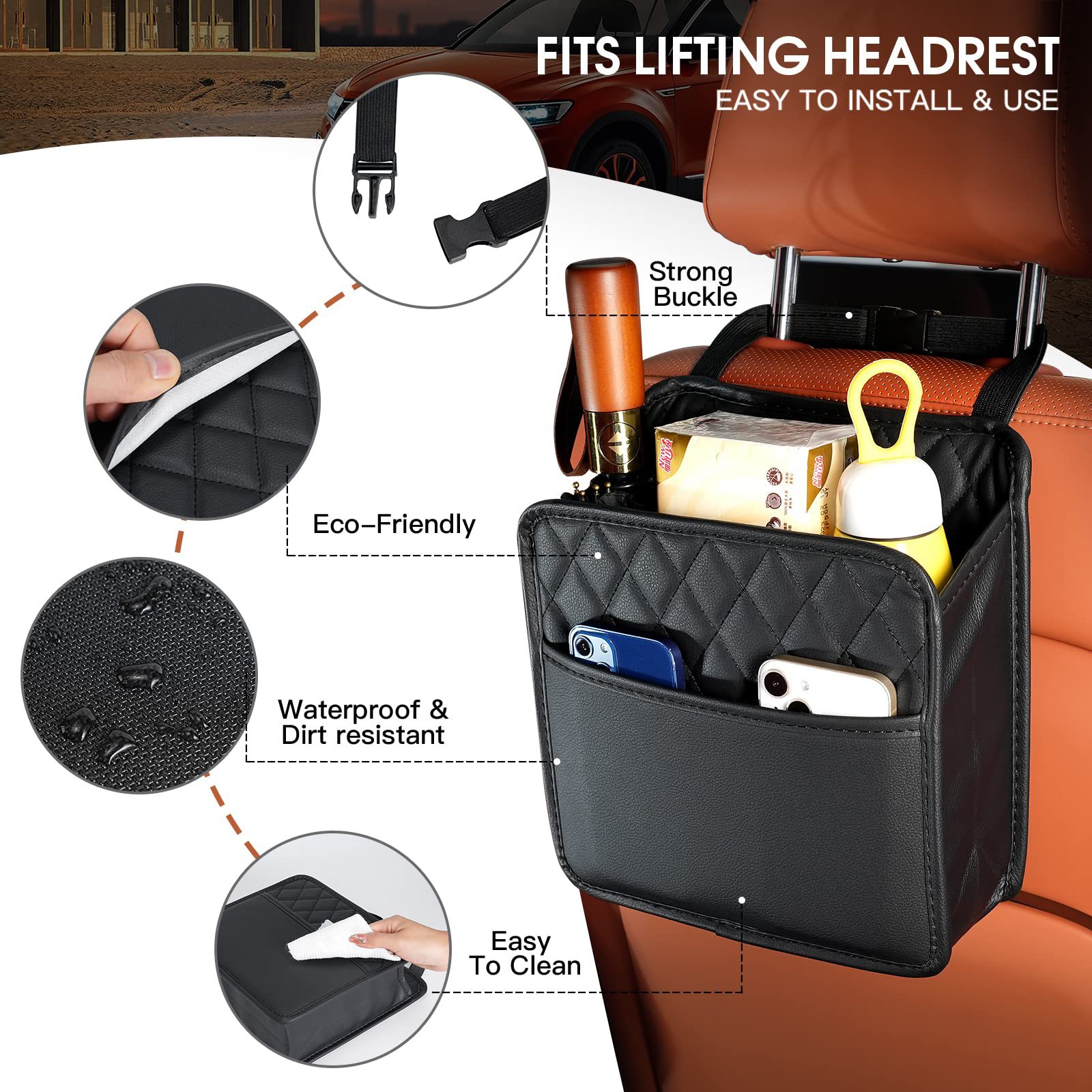 منظم خلفي لمقعد السيارة من الج - مراجعة Travel Accessories In Car وسعره