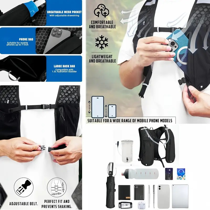 سترة جري للجنسين مقاومة للماء  - مراجعة Hydration Pack Backpack وسعره