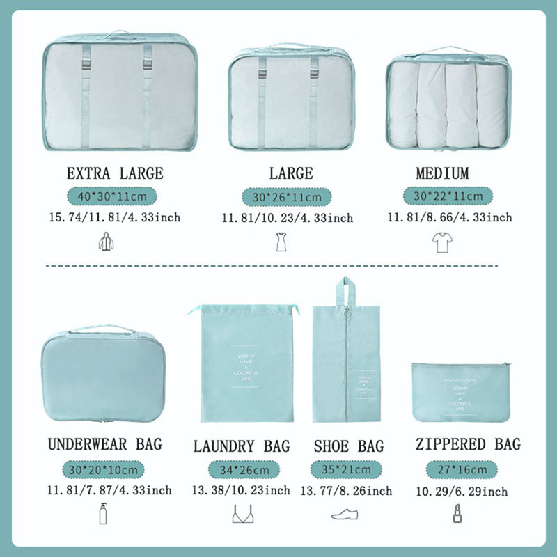 مجموعة من 7 قطع من مكعبات تنظي - مراجعة Travel Accessories Packing Cubes وسعره
