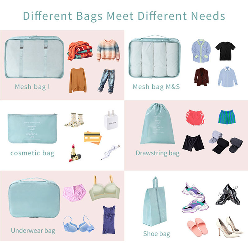 مجموعة من 7 قطع من مكعبات تنظي - مراجعة Travel Accessories Packing Cubes وسعره