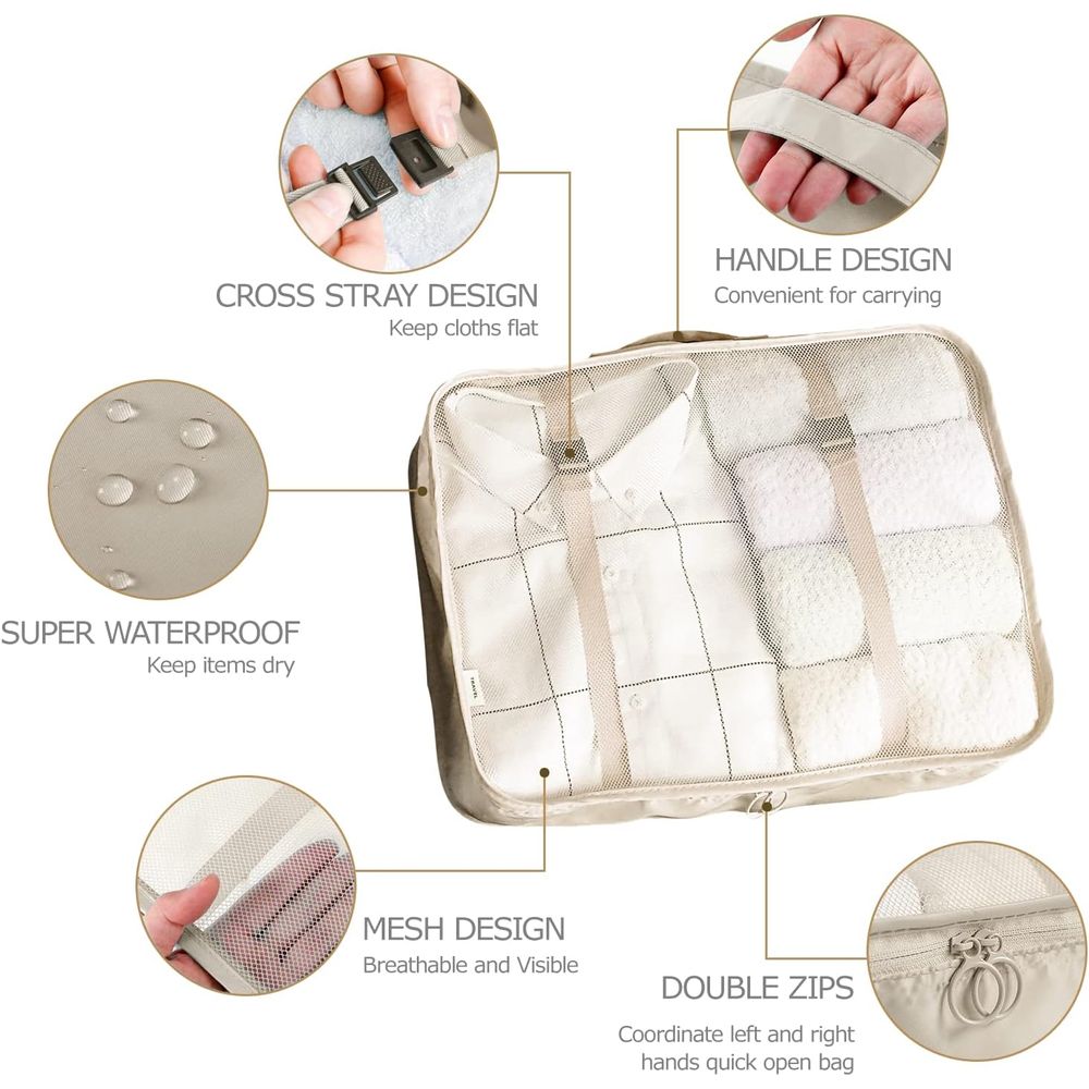 مجموعة مكعبات تنظيم الأمتعة أو - مراجعة Travel Accessories Packing Cubes وسعره