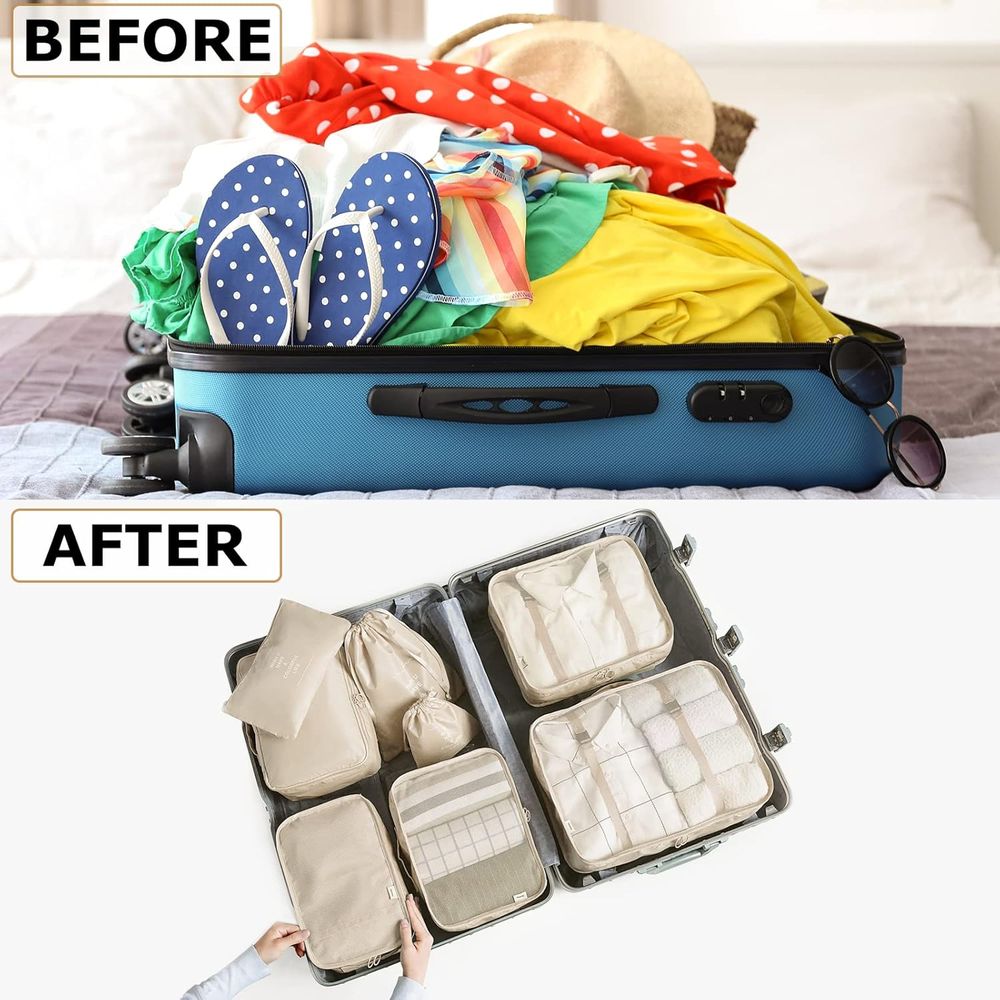 مجموعة مكعبات تنظيم الأمتعة أو - مراجعة Travel Accessories Packing Cubes وسعره