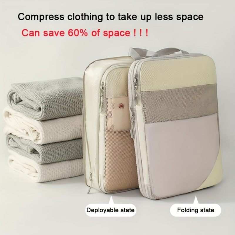 5 قطع من مكعبات التعبئة المضغو - مراجعة Travel Accessories Packing Cubes وسعره