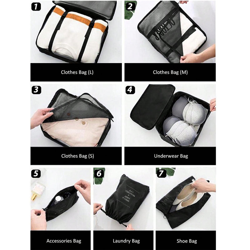 9 قطعة حقائب تنظيم السفر حقيبة - مراجعة Travel Accessories Packing Cubes وسعره