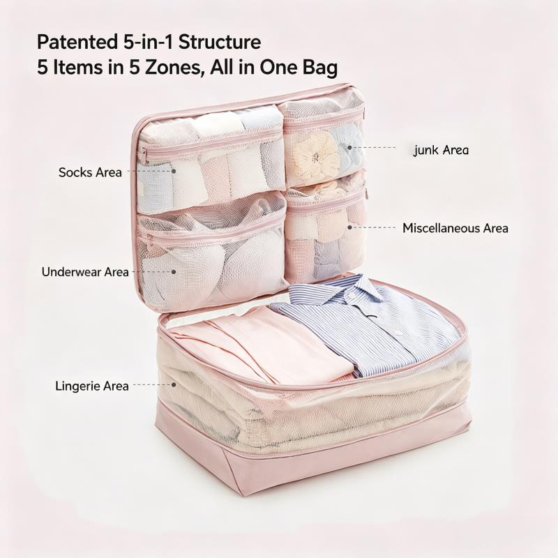 حقائب تنظيم الأمتعة المضغوطة 5 - مراجعة Travel Accessories Packing Cubes وسعره