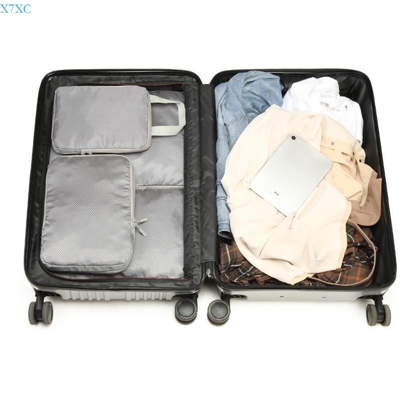 X7XC 4 قطع/مجموعة حقيبة ضغط مك - مراجعة Travel Accessories Packing Cubes وسعره